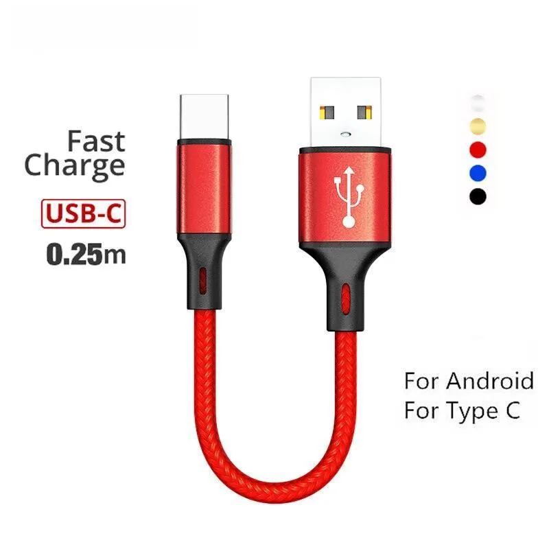 25cm USB C Fast Charging Cable - Ultimate Portable Charger for Huawei P30, P40 & Samsung Devices