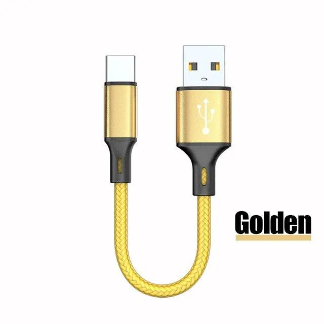 25cm USB C Fast Charging Cable - Ultimate Portable Charger for Huawei P30, P40 & Samsung Devices