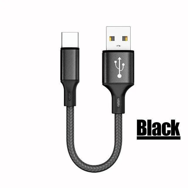 25cm USB C Fast Charging Cable - Ultimate Portable Charger for Huawei P30, P40 & Samsung Devices