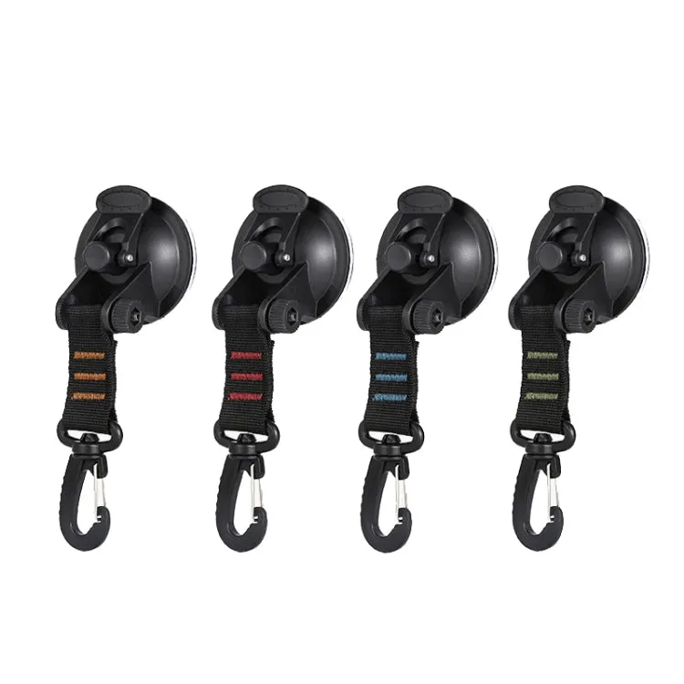 3 PCS Car Tent Suction Cup Home Users Outside Travel Portable Suction Cup Hook Round Carabiner(Red)