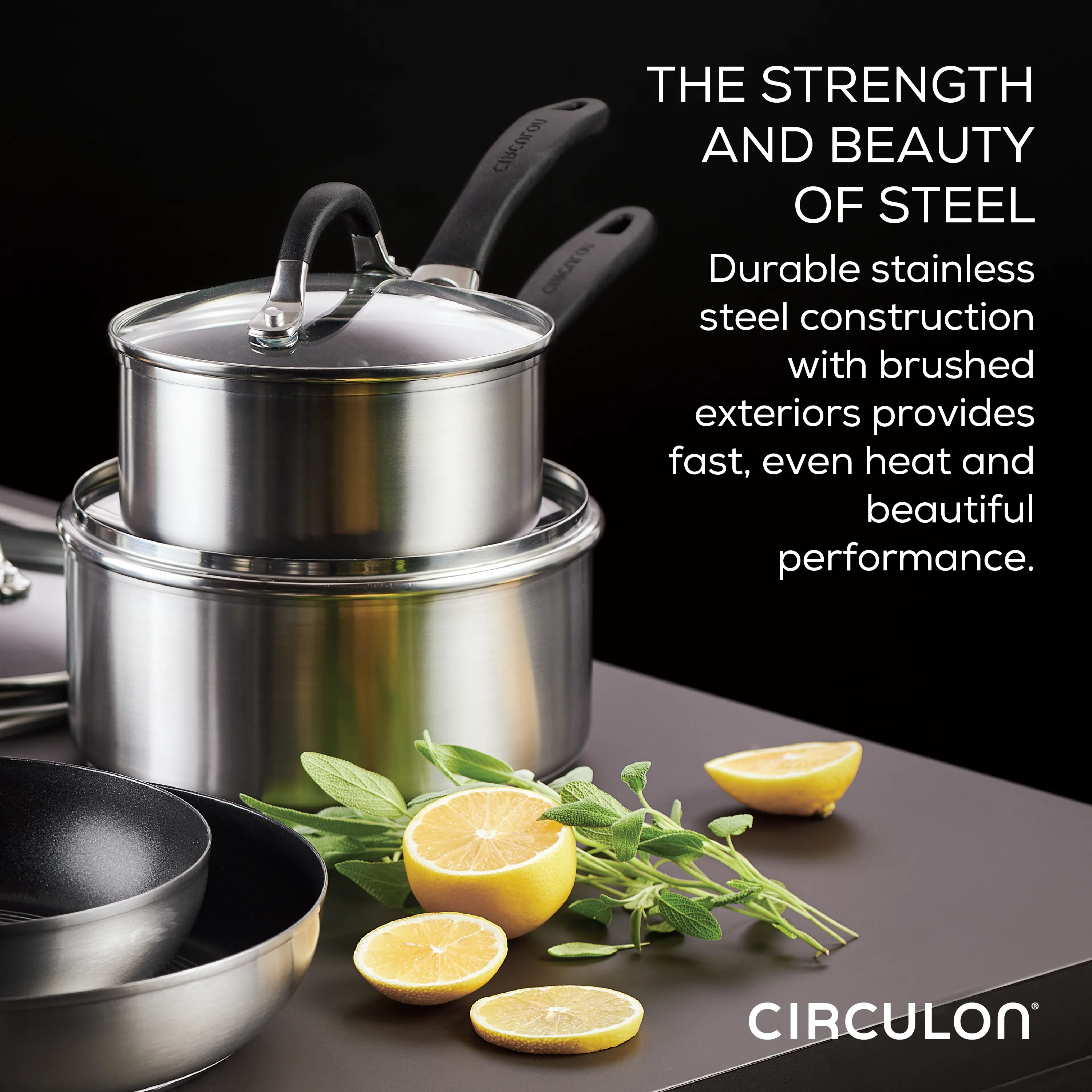 3-Quart Stainless Steel and Hybrid Nonstick Saute Pan with Lid