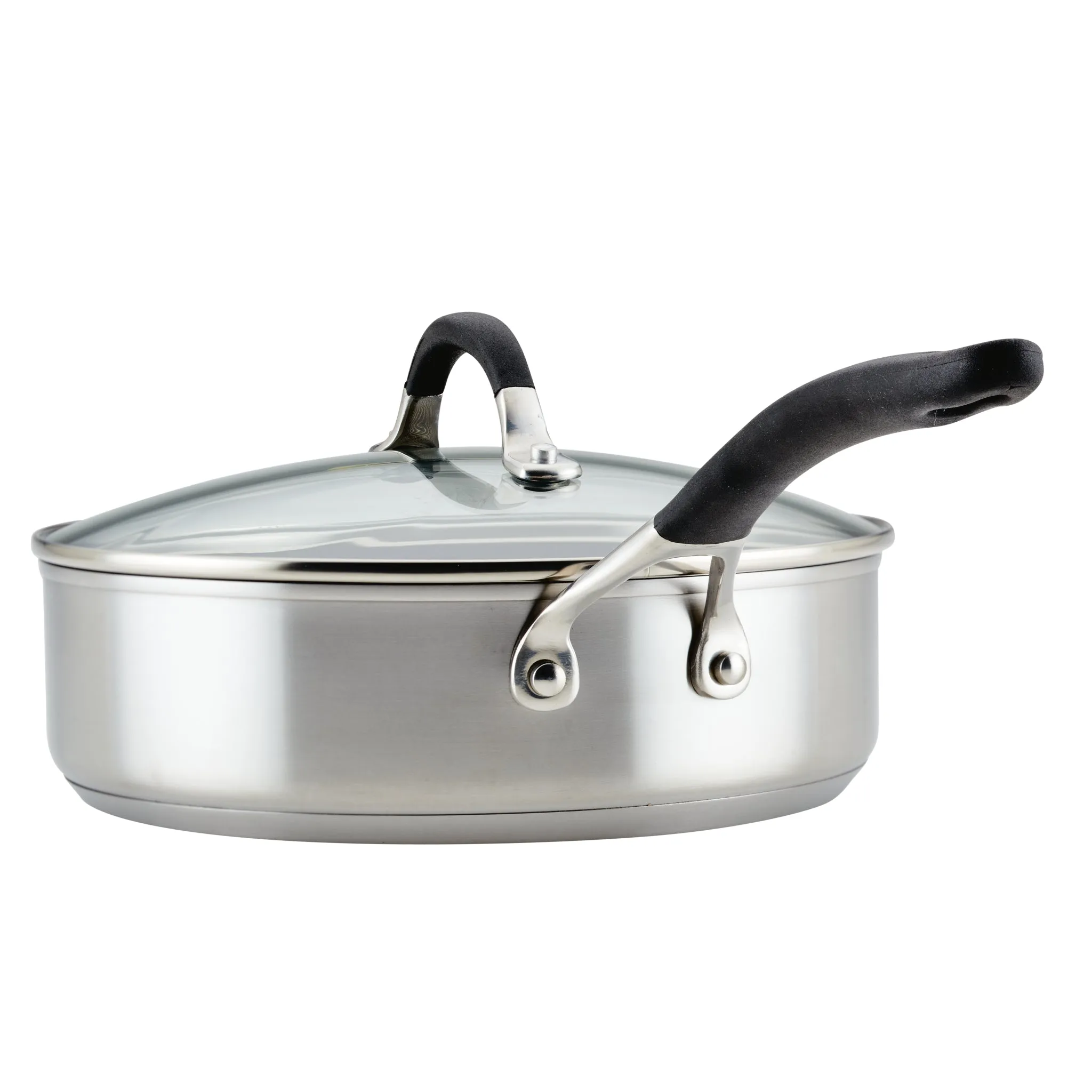 3-Quart Stainless Steel and Hybrid Nonstick Saute Pan with Lid