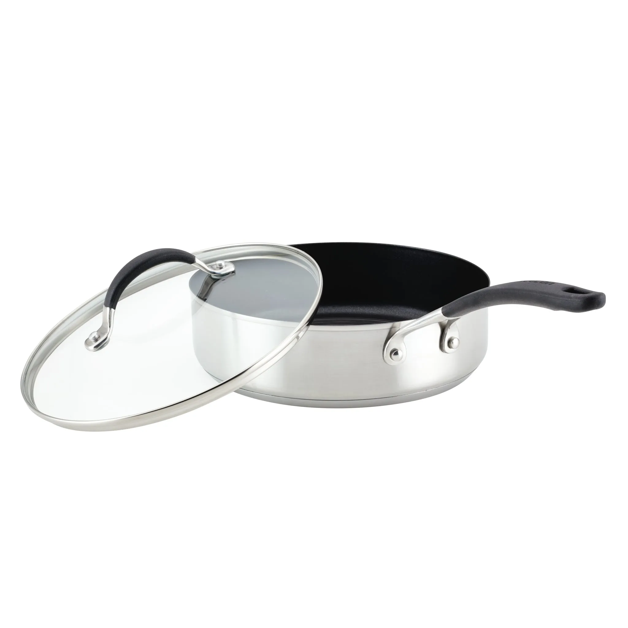 3-Quart Stainless Steel and Hybrid Nonstick Saute Pan with Lid