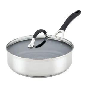 3-Quart Stainless Steel and Hybrid Nonstick Saute Pan with Lid