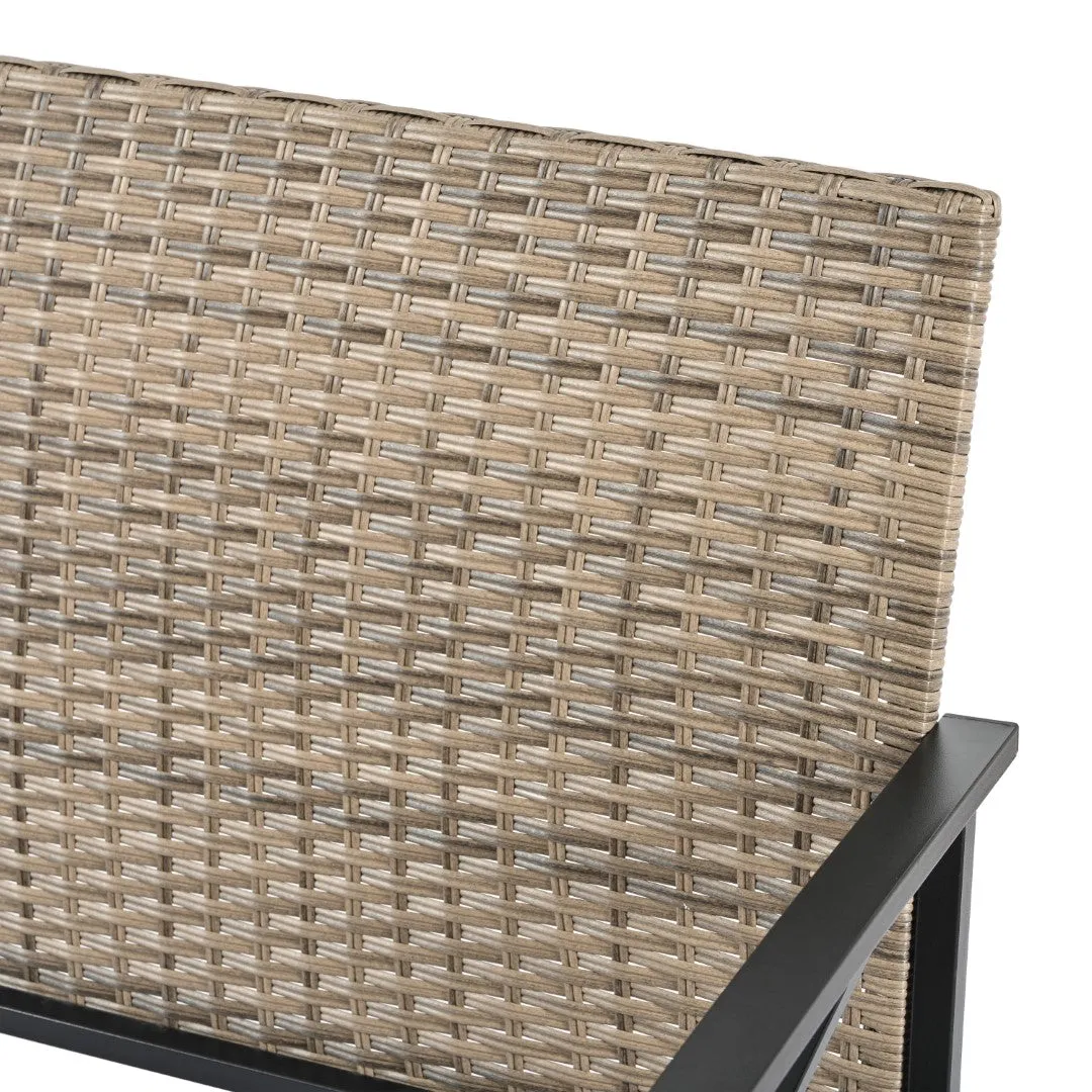 4-Piece Outdoor PE Wicker Furniture Set with Metal Table