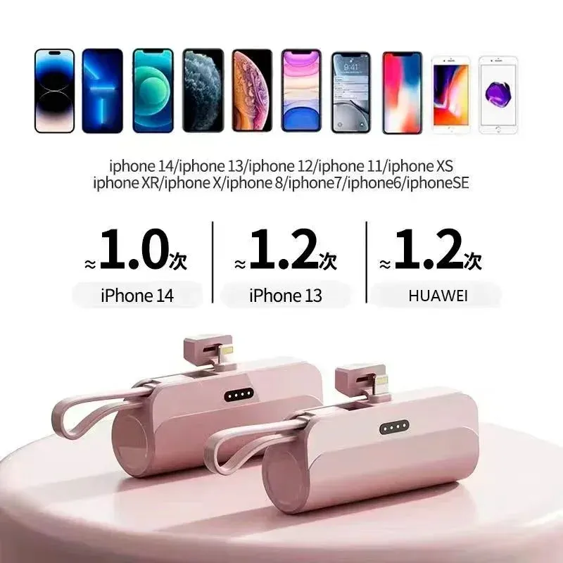5000mAh Mini 2-in-1 Fast Power Bank – Compact External Battery for iPhone and Type-C Devices