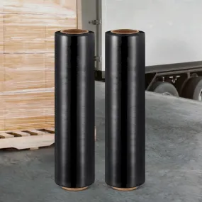 500mm x 400m Stretch Film Pallet Shrink Wrap 2 Rolls Package Use Plastic - Black