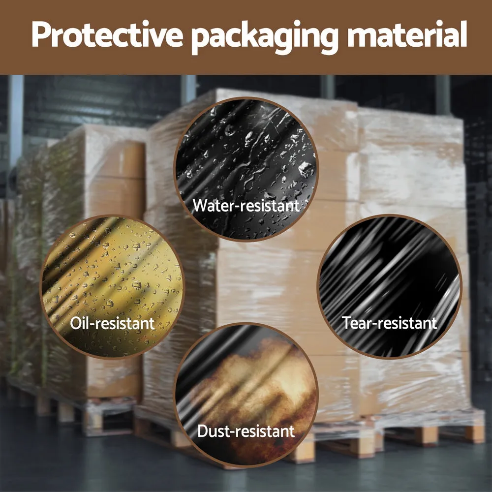 500mm x 400m Stretch Film Pallet Shrink Wrap 4 Rolls Package Use Plastic - Black