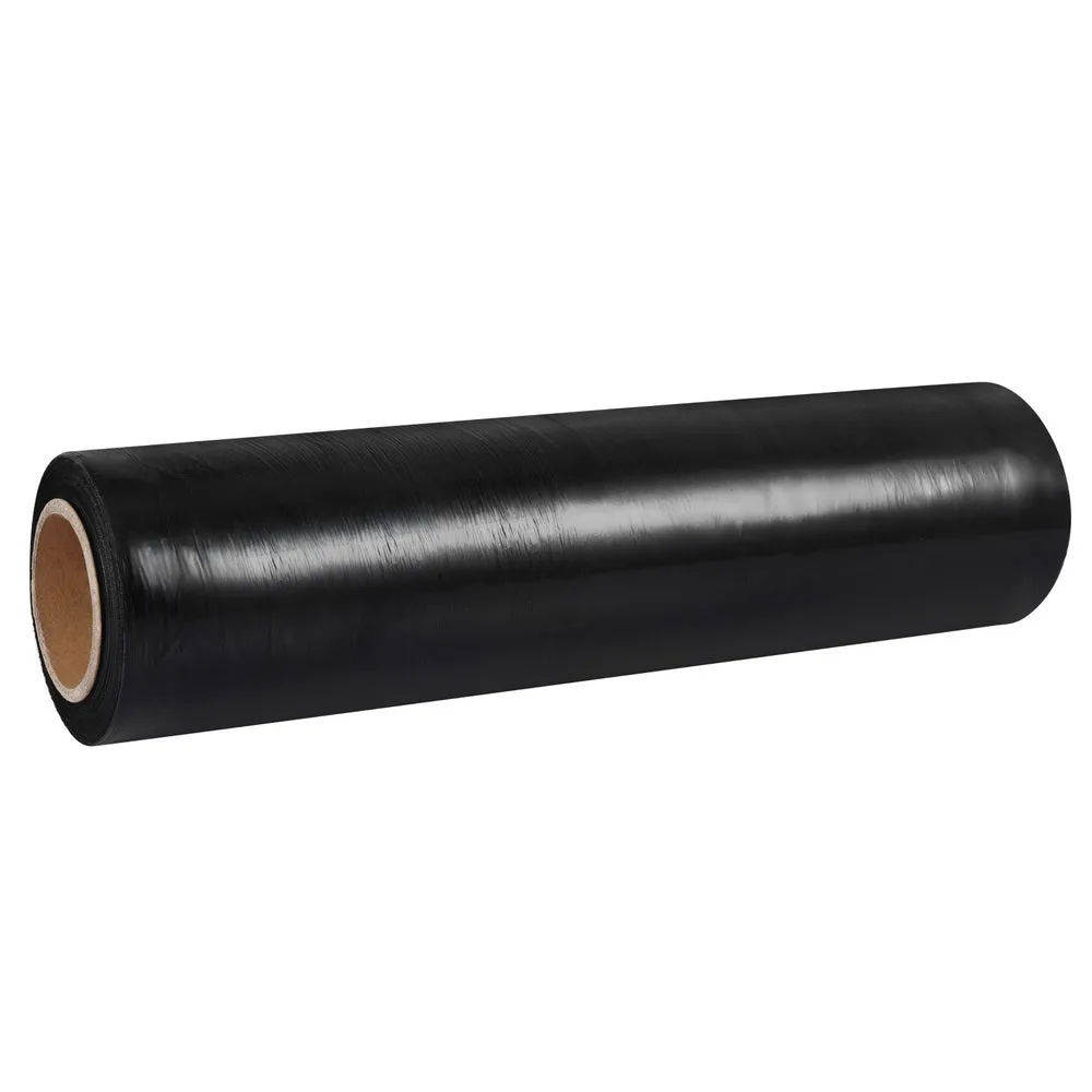 500mm x 400m Stretch Film Pallet Shrink Wrap 4 Rolls Package Use Plastic - Black