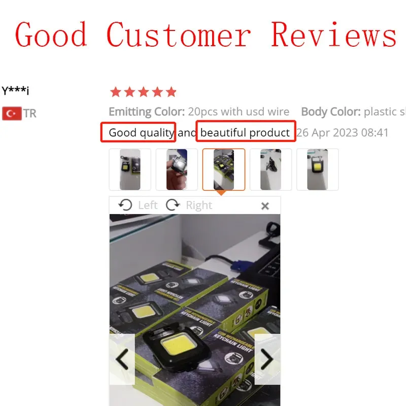 5/10/20pcs High Power Led Flashlight Portable Pocket Flashlight Key Chain USB Rechargeable for Outdoor Camping