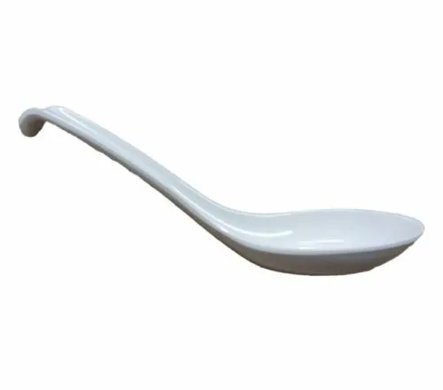 6 PCS Melamine Soup Spoons White Melamine Ramen Noodle Soup Spoons