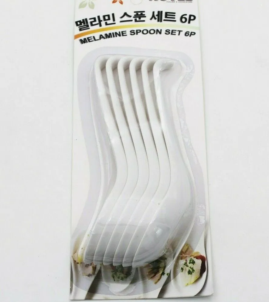 6 PCS Melamine Soup Spoons White Melamine Ramen Noodle Soup Spoons