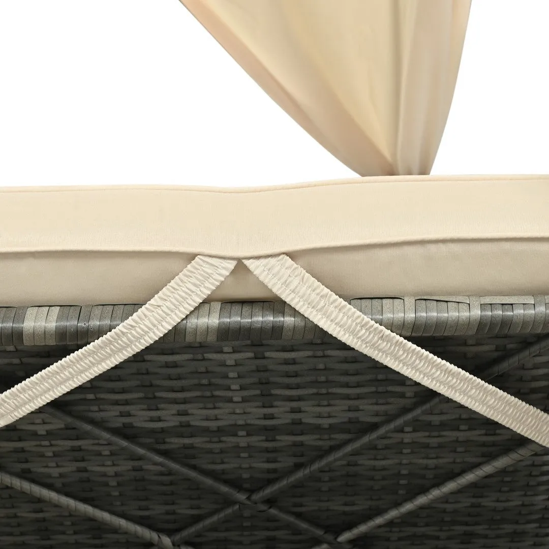 Adjustable Sun Bed with Curtain, High Comfort, 3 Colors - Relax in Style & Comfort