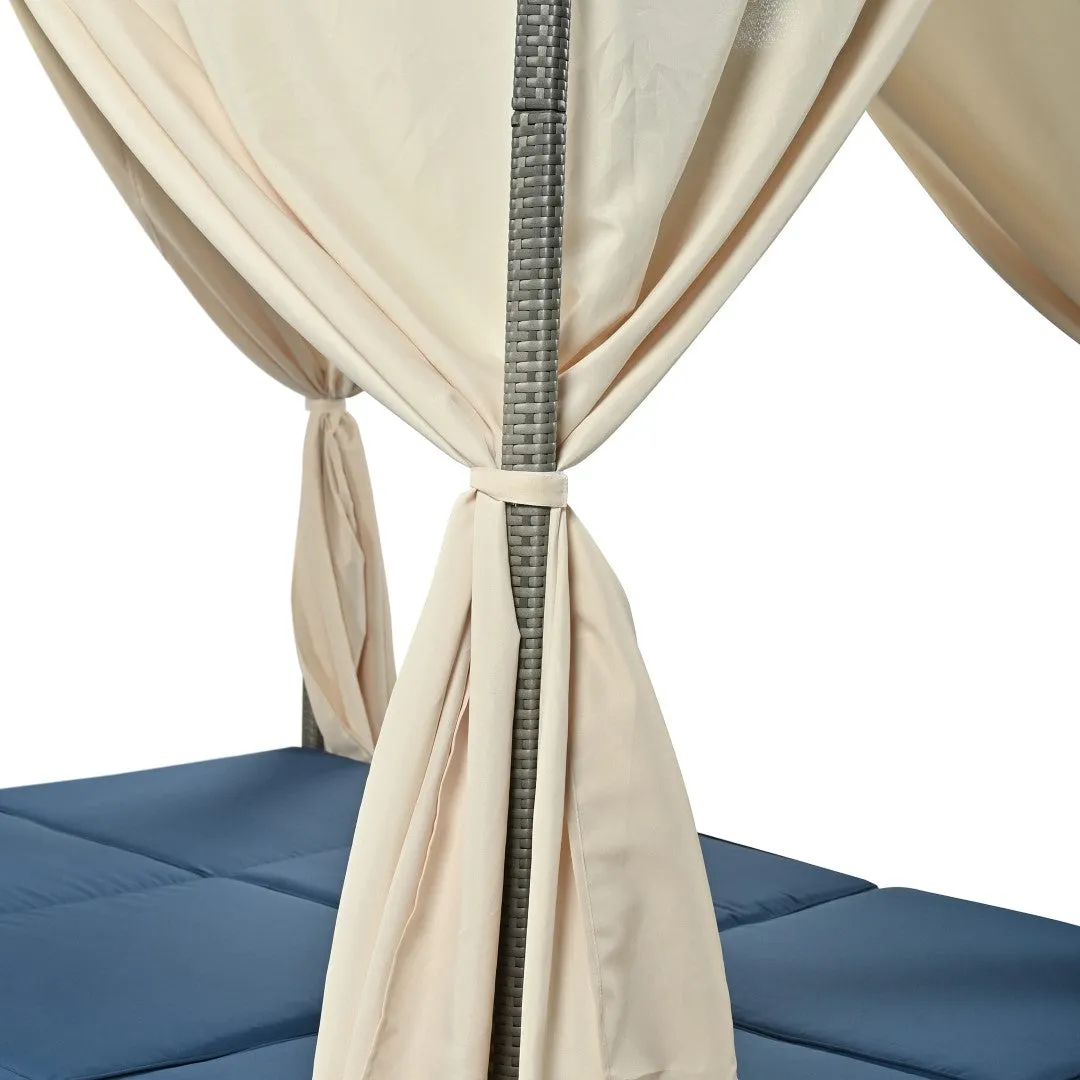 Adjustable Sun Bed with Curtain, High Comfort, 3 Colors - Relax in Style & Comfort
