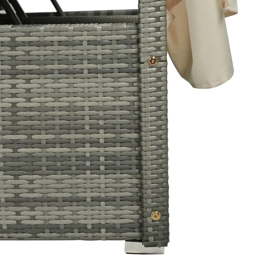 Adjustable Sun Bed with Curtain, High Comfort, 3 Colors - Relax in Style & Comfort
