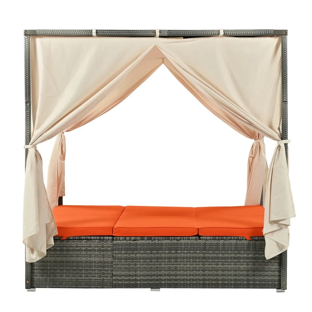 Adjustable Sun Bed with Curtain, High Comfort, 3 Colors - Relax in Style & Comfort