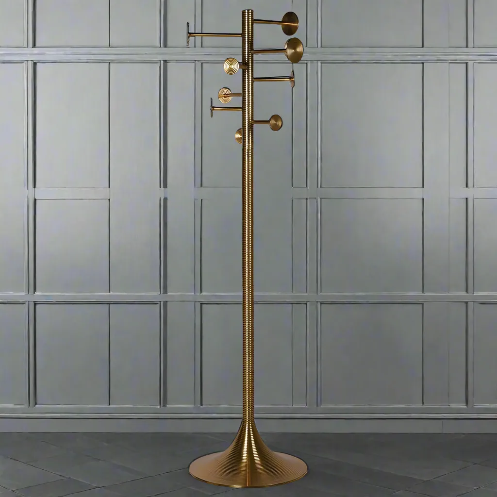 Aged Brass Ultimate Coat Stand H: 190 cm