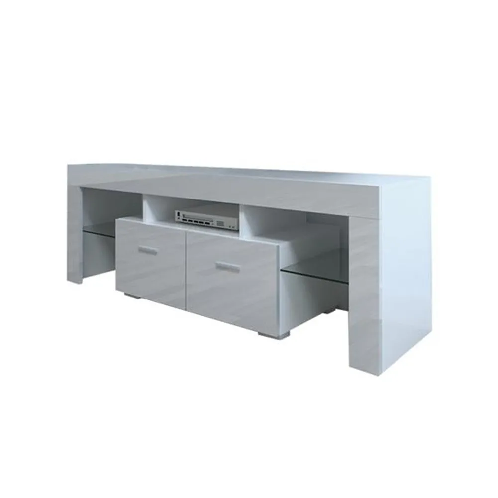 ALICIAN TV Stand Cabinet Modern with 2 Storage Drawer White