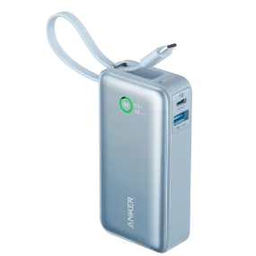 Anker Nano Power Bank (30W, Built-In USB-C Cable) 10000 -Blue