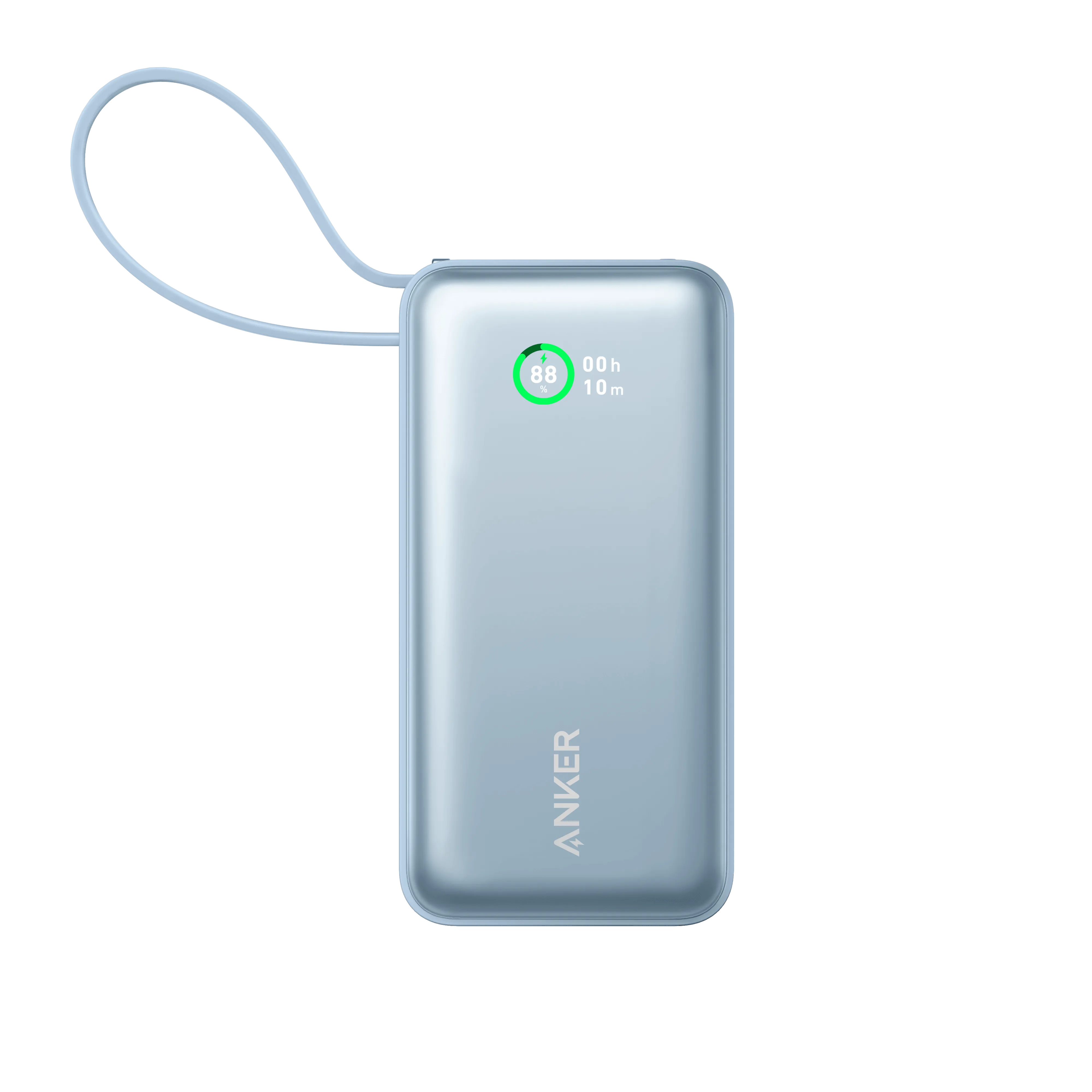 Anker Nano Power Bank (30W, Built-In USB-C Cable) 10000 -Blue