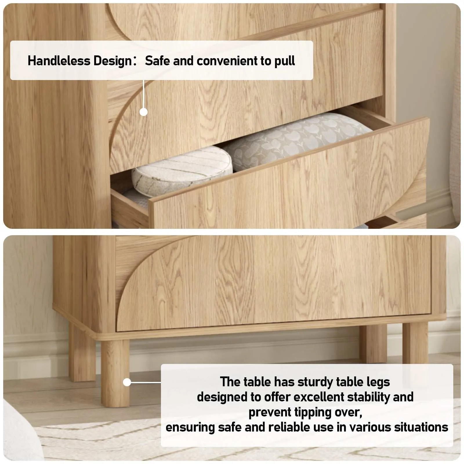 Arched 4-Drawer Tallboy Dresser: Bedroom Storage Solution for Organized Living