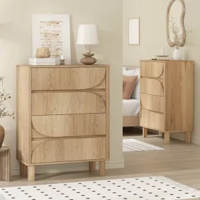 Arched 4-Drawer Tallboy Dresser: Bedroom Storage Solution for Organized Living