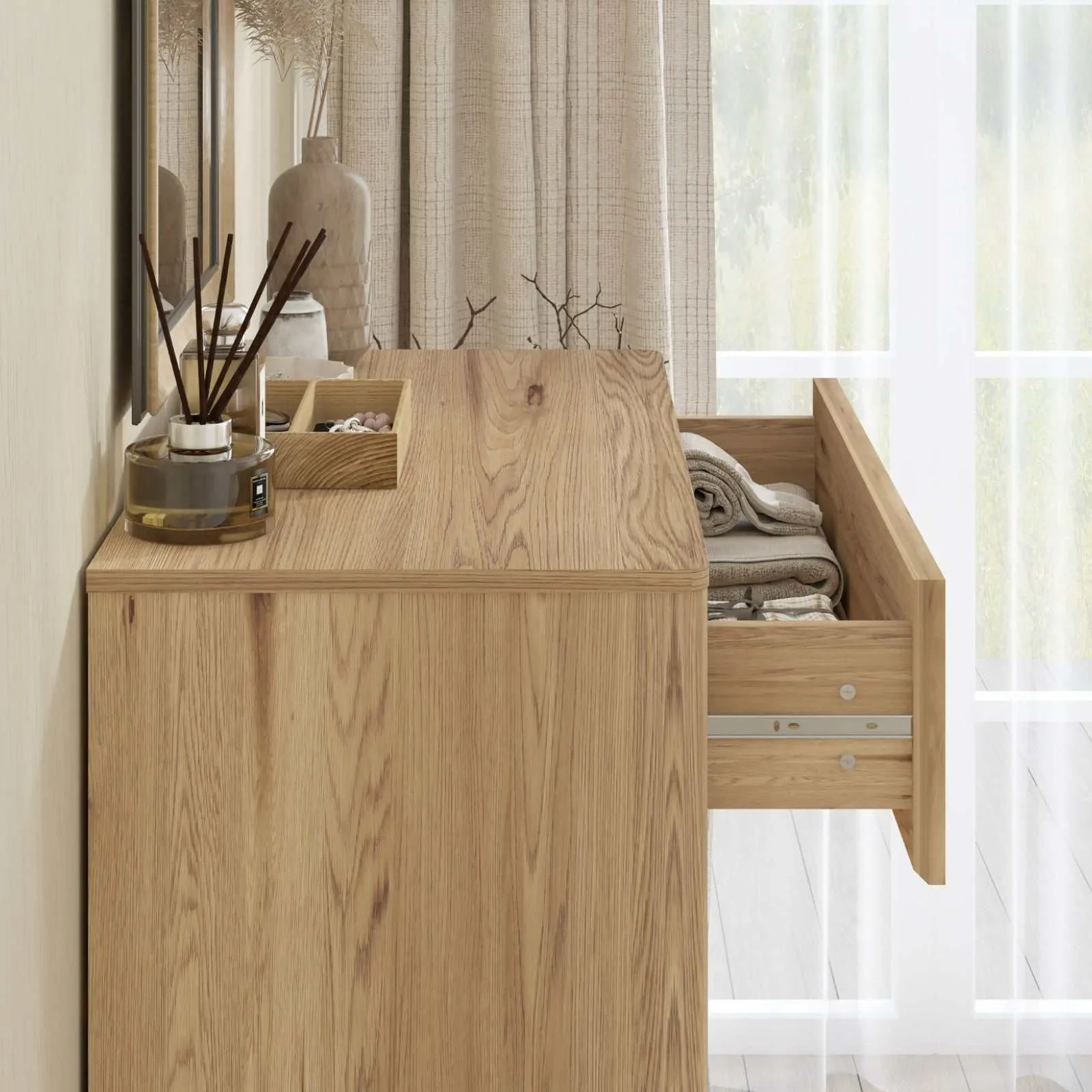 Arched 4-Drawer Tallboy Dresser: Bedroom Storage Solution for Organized Living