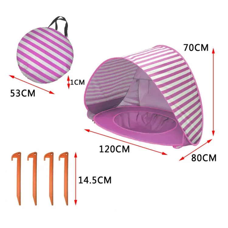 Baby Beach Tent With Pool Portable Foldable Sunshelter, Color: Whale Pink