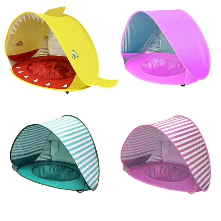 Baby Beach Tent With Pool Portable Foldable Sunshelter, Color: Whale Pink