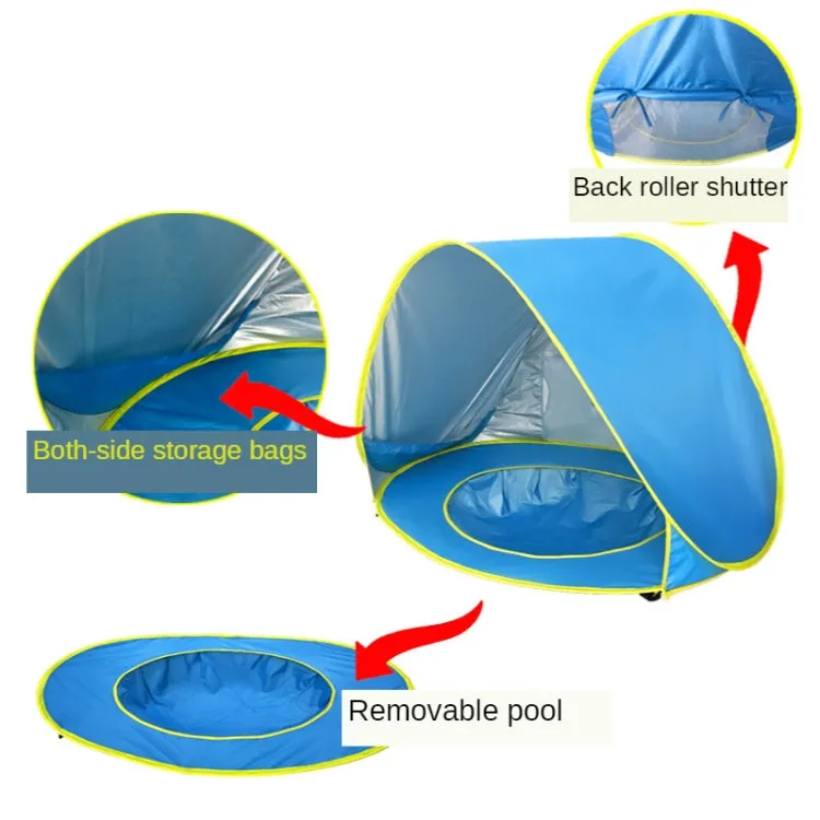 Baby Beach Tent With Pool Portable Foldable Sunshelter, Color: Whale Pink