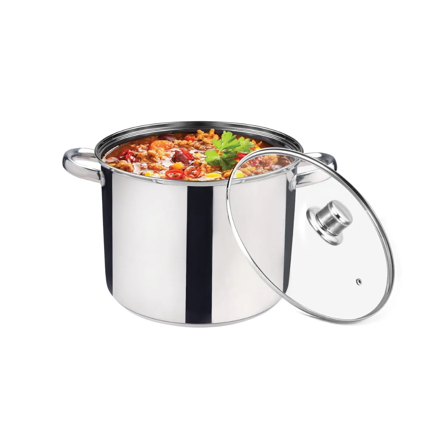 Bene Casa Stainless-Steel Dutch Oven w/ Glass Lid - (2 sizes)