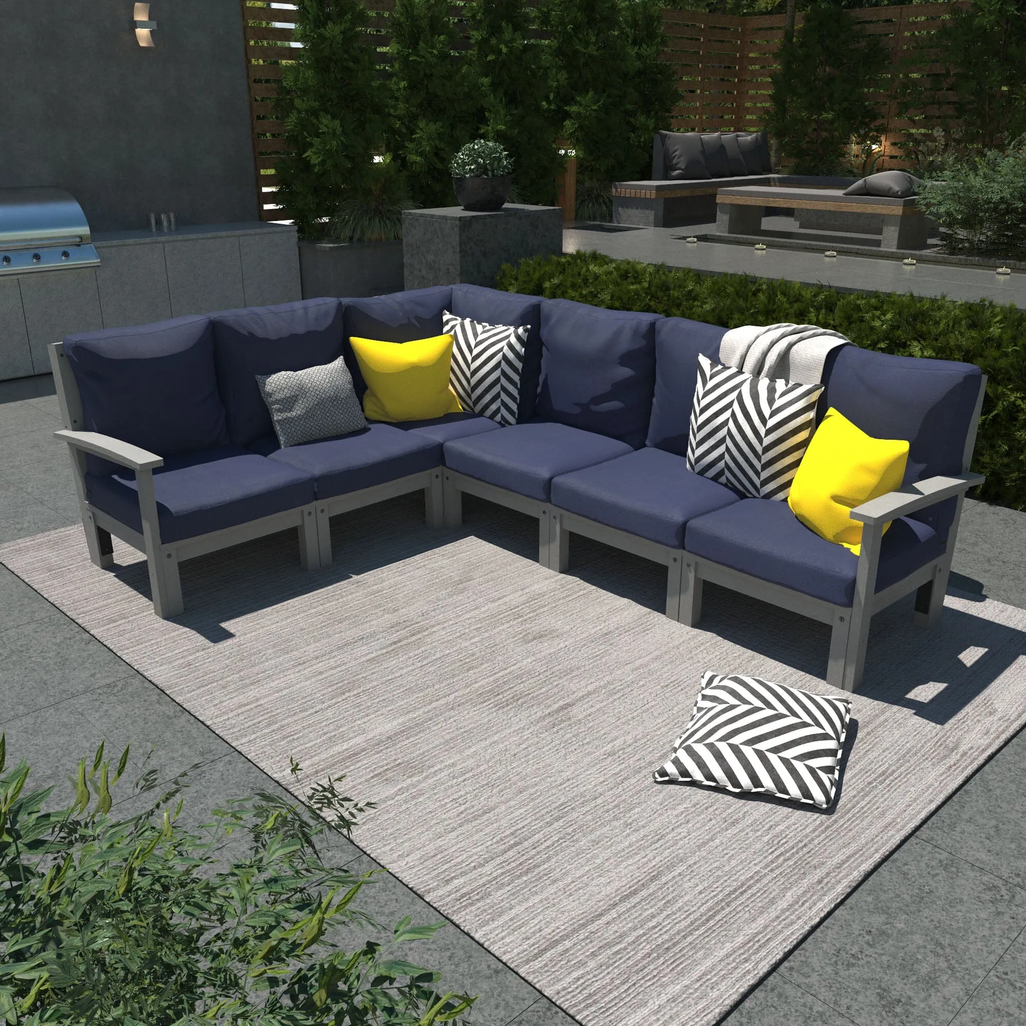 Bespoke Deep Seating: 6 Piece Sectional Sofa Set
