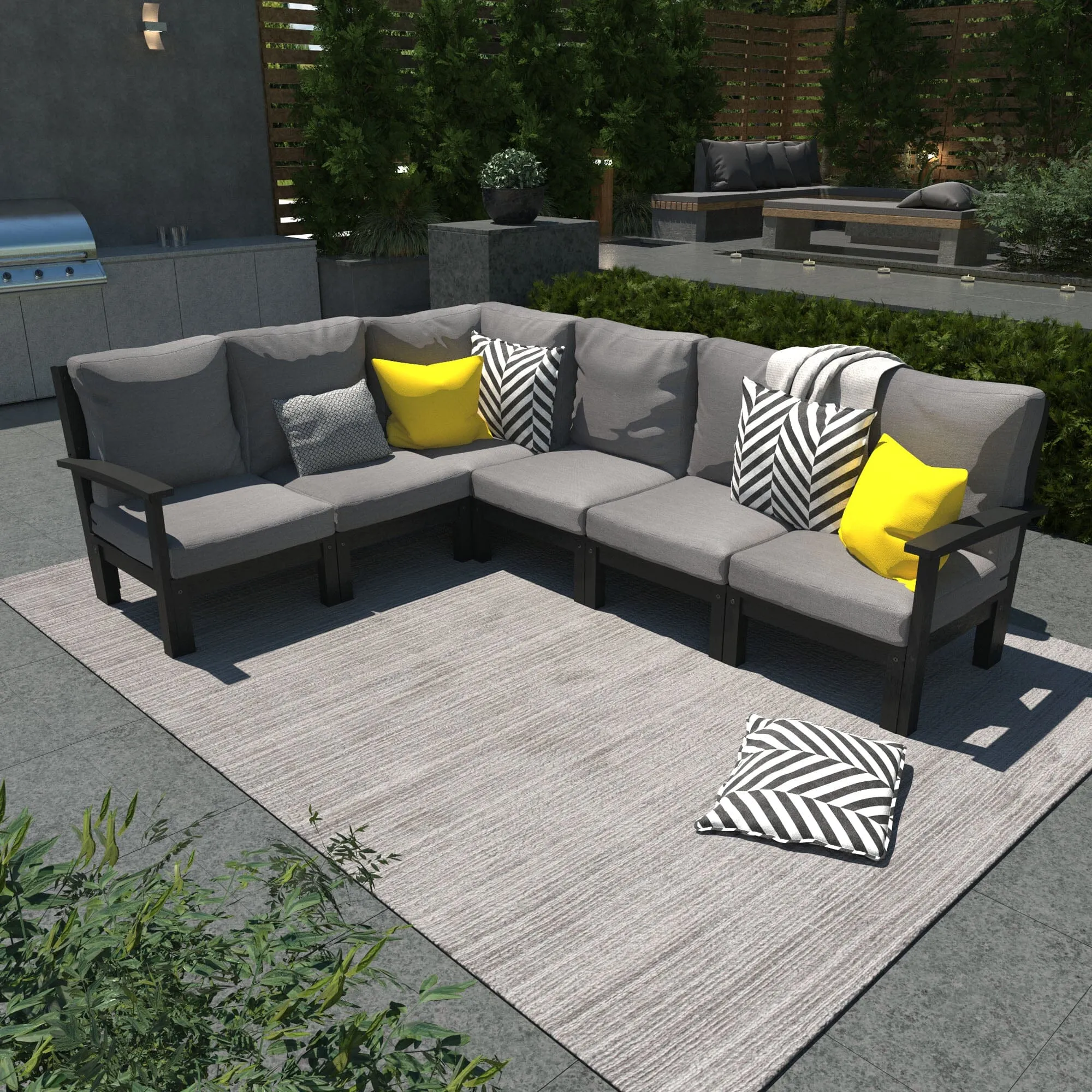 Bespoke Deep Seating: 6 Piece Sectional Sofa Set