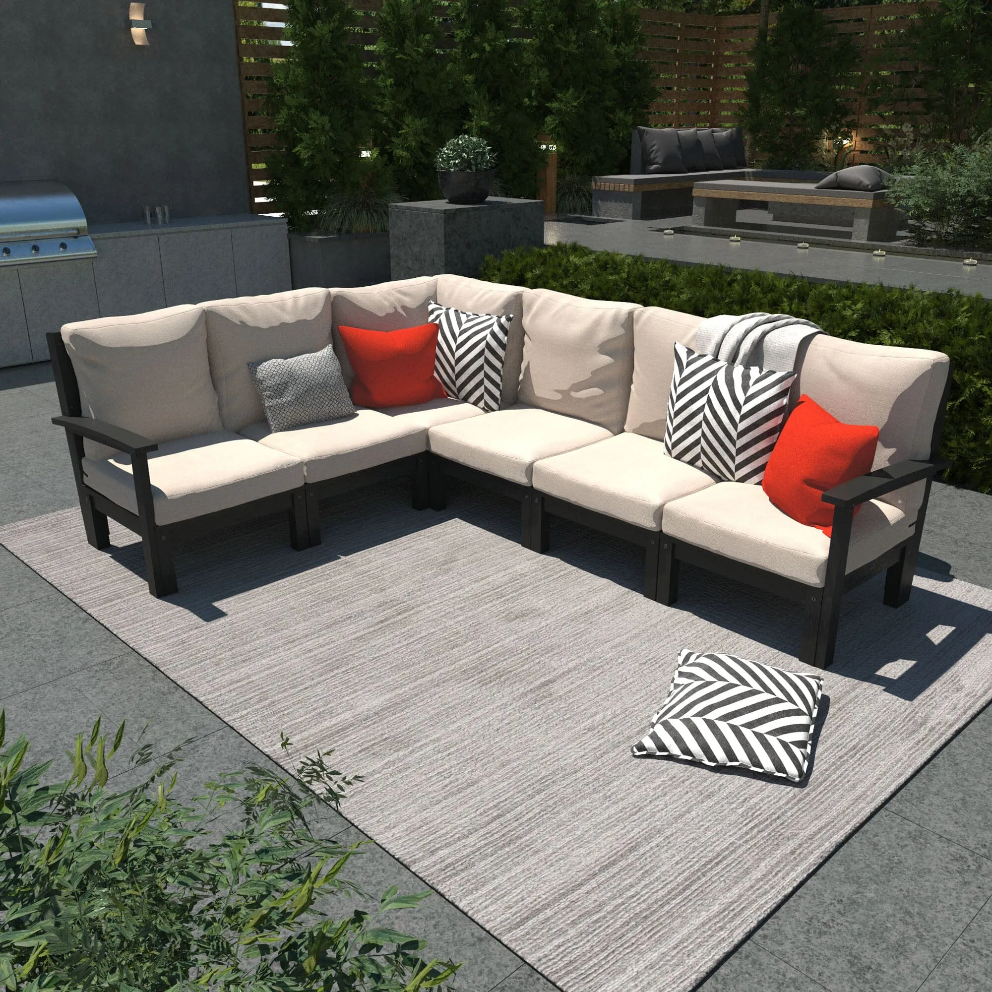 Bespoke Deep Seating: 6 Piece Sectional Sofa Set