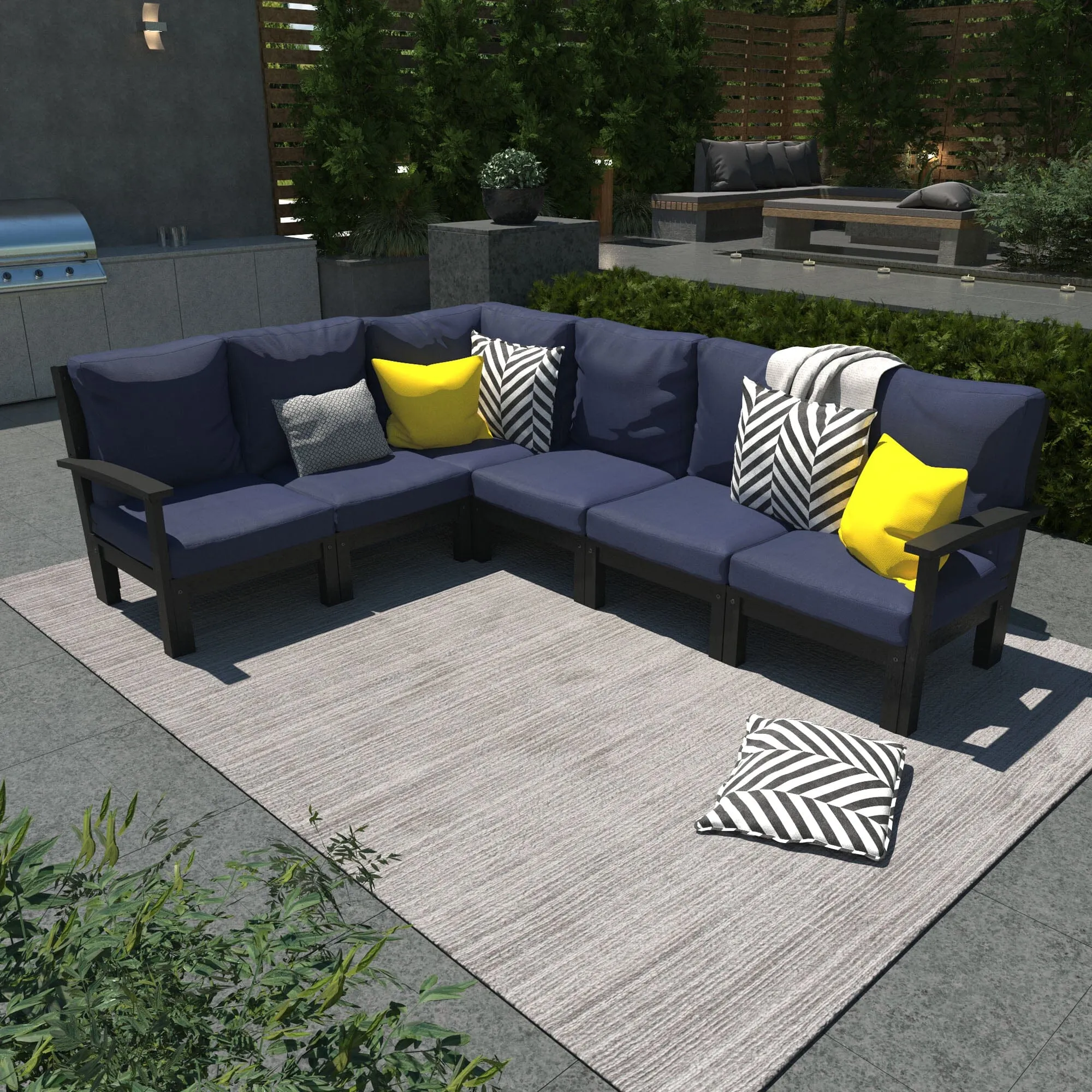 Bespoke Deep Seating: 6 Piece Sectional Sofa Set