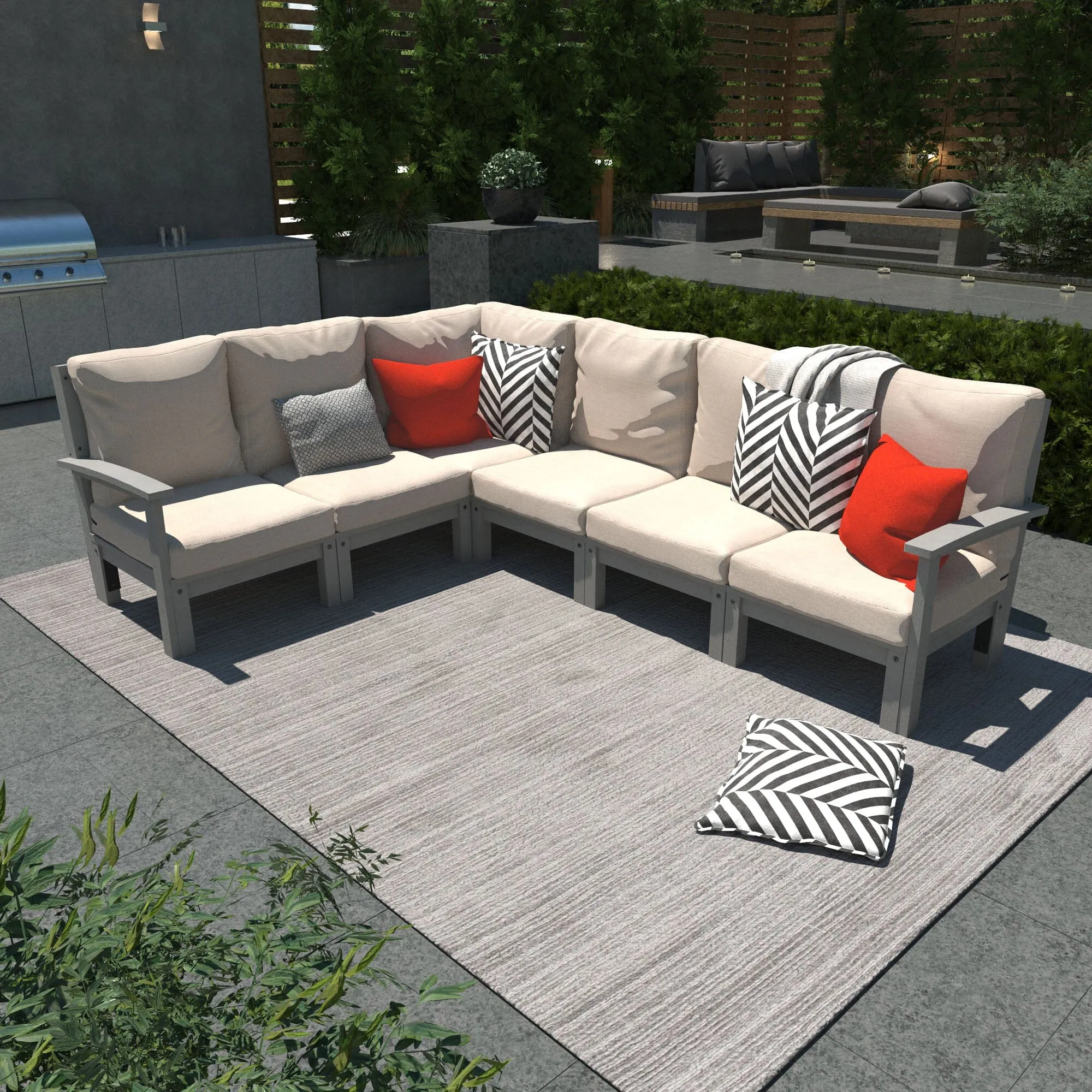 Bespoke Deep Seating: 6 Piece Sectional Sofa Set