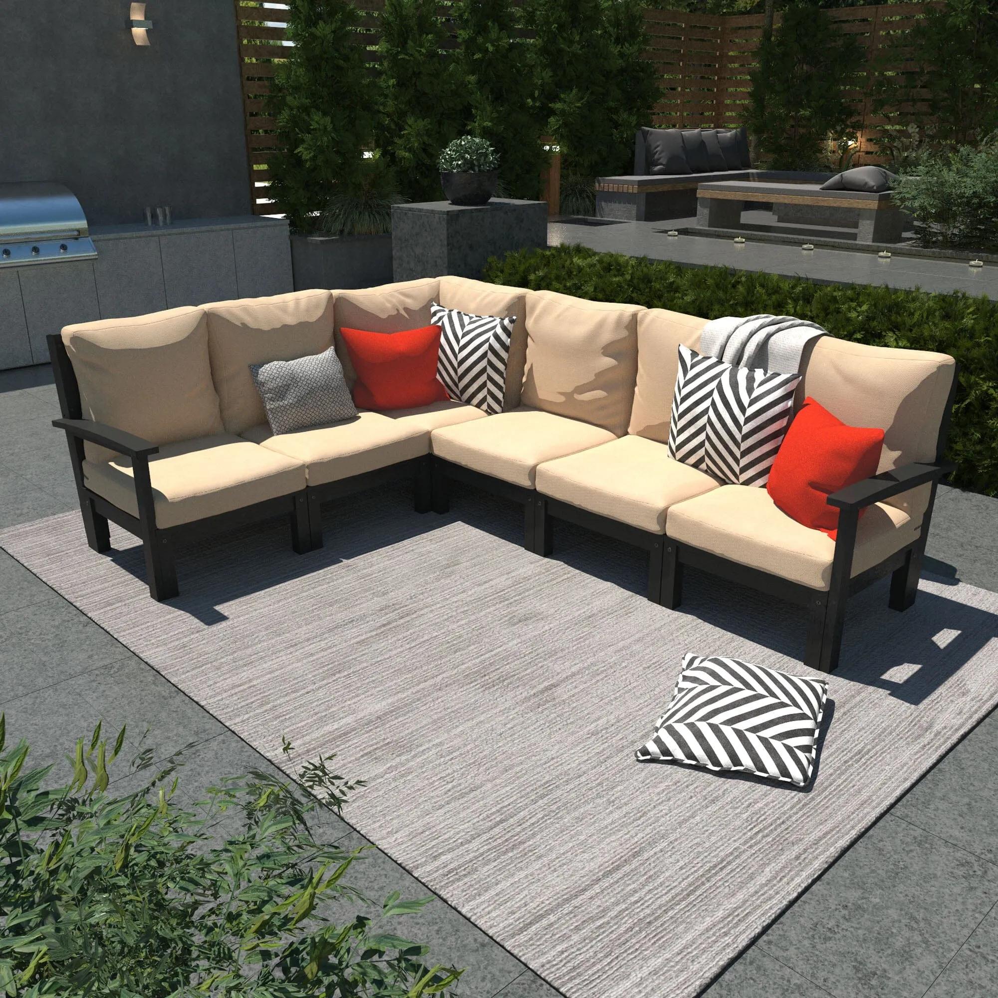 Bespoke Deep Seating: 6 Piece Sectional Sofa Set