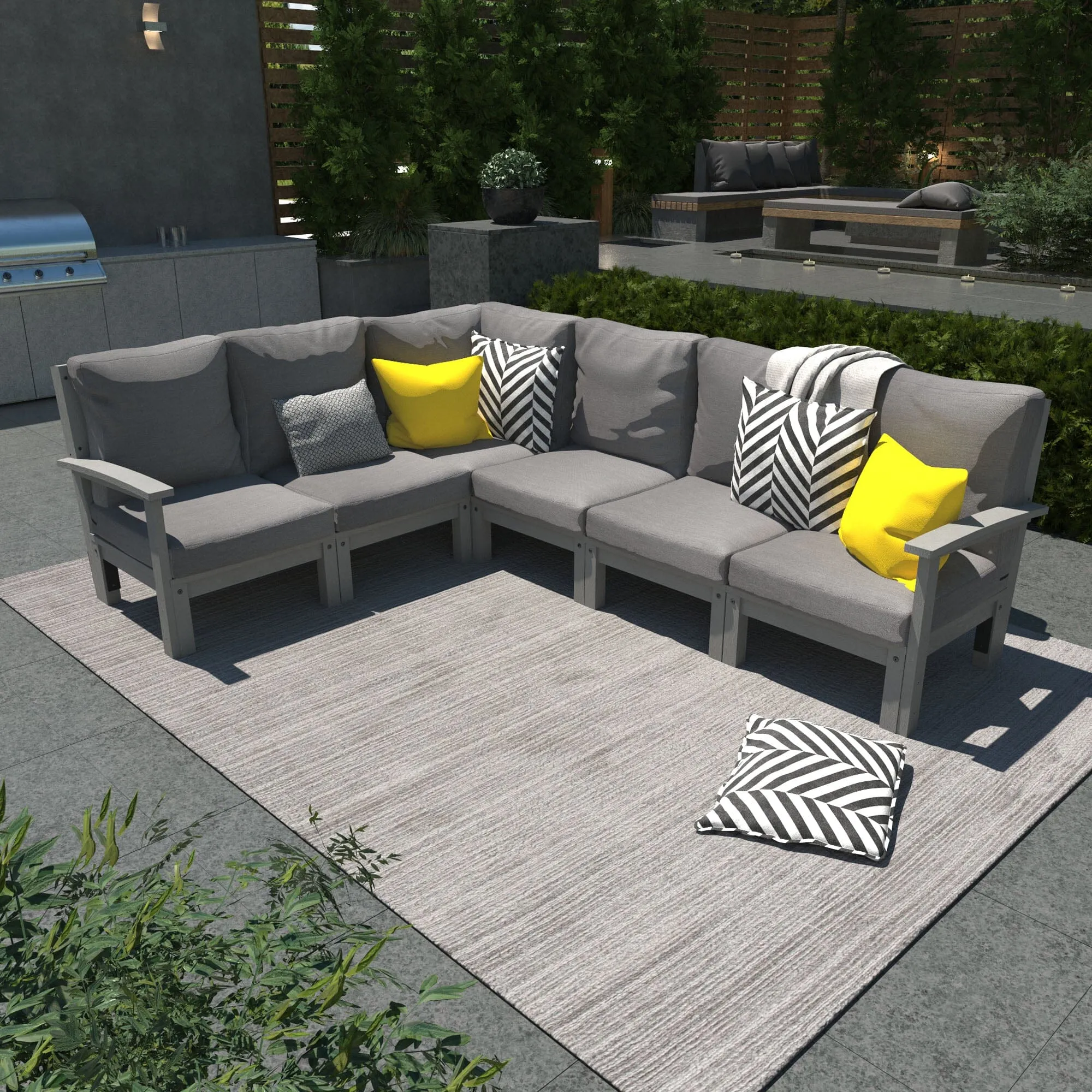 Bespoke Deep Seating: 6 Piece Sectional Sofa Set