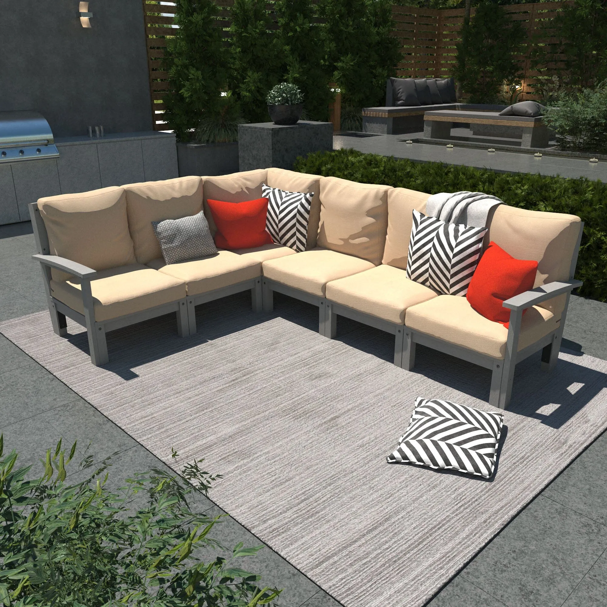 Bespoke Deep Seating: 6 Piece Sectional Sofa Set