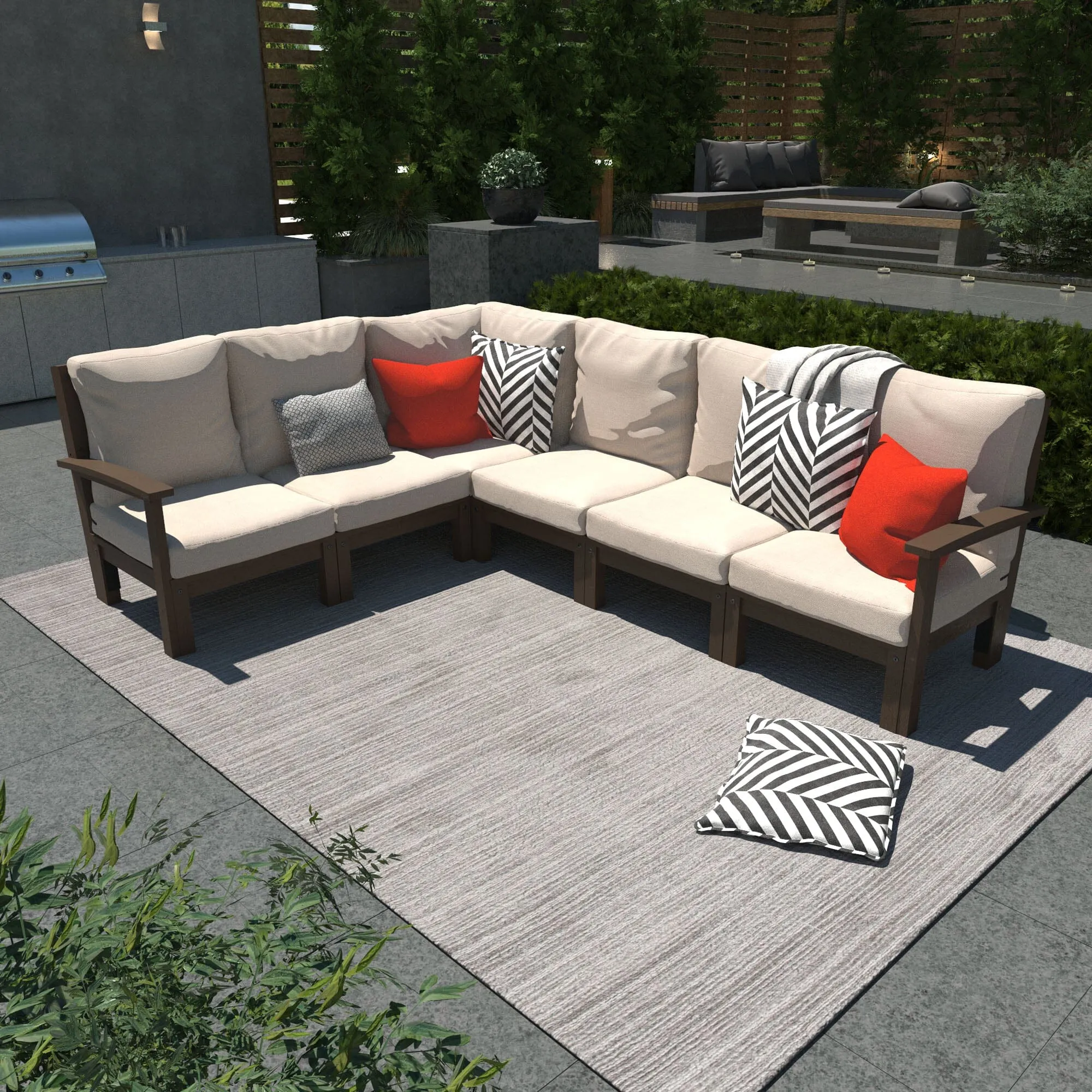 Bespoke Deep Seating: 6 Piece Sectional Sofa Set