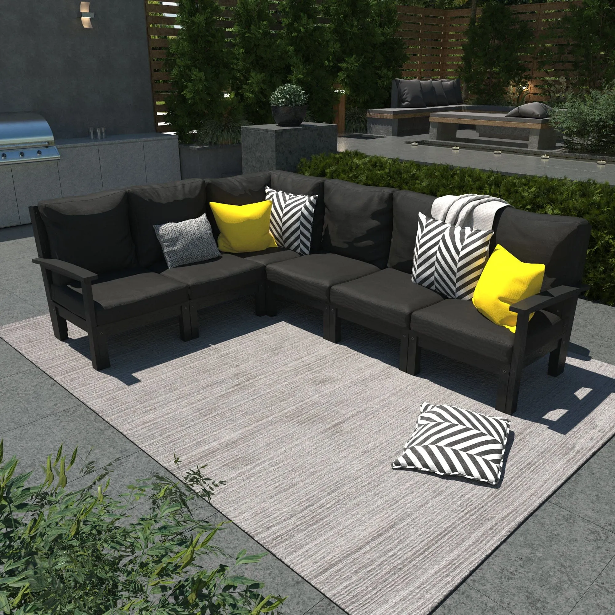 Bespoke Deep Seating: 6 Piece Sectional Sofa Set