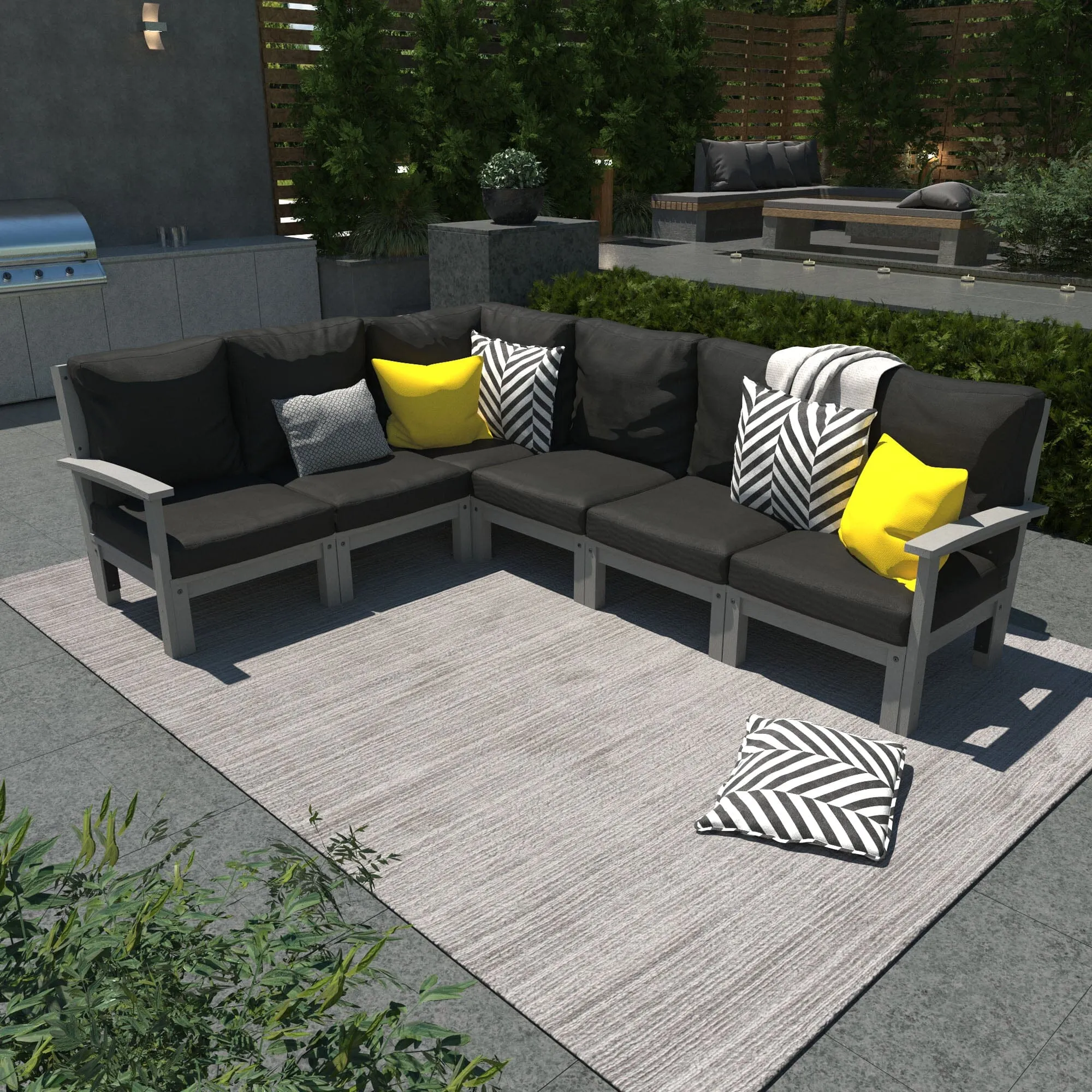 Bespoke Deep Seating: 6 Piece Sectional Sofa Set