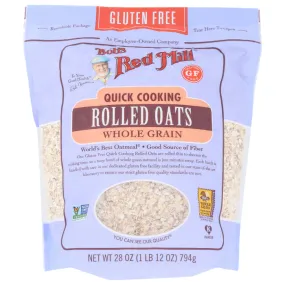Bob's Red Mill - Oats, Rolled, Gluten-Free, Quick Cooking, 28 OZ - Pack of 4