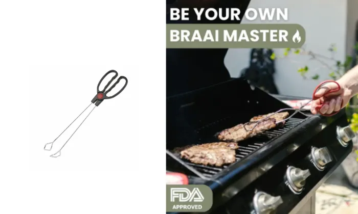 Braai Tongs Steel with Heat-Resistant Handle - 22cm