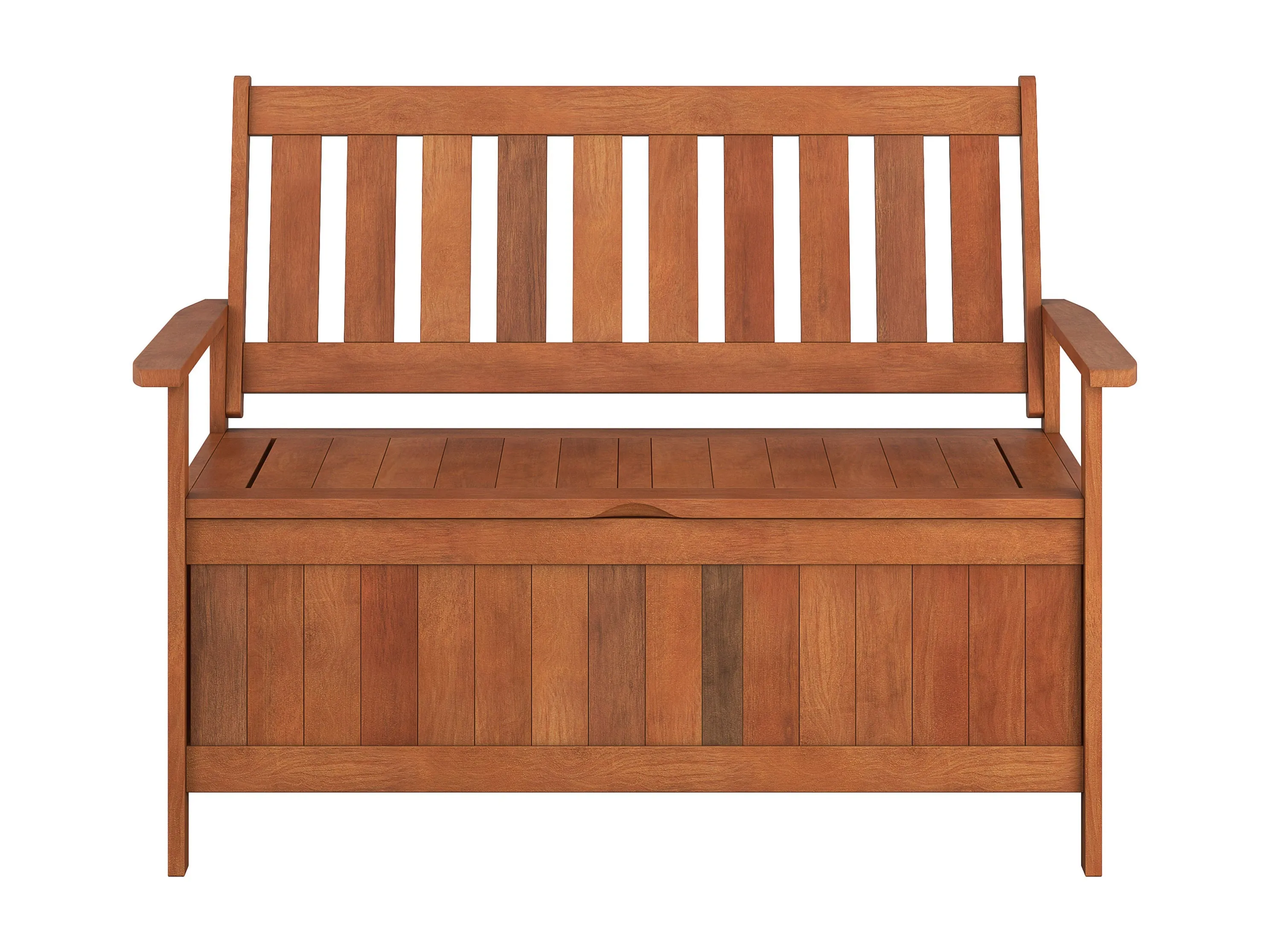 Brown Wooden Storage Bench