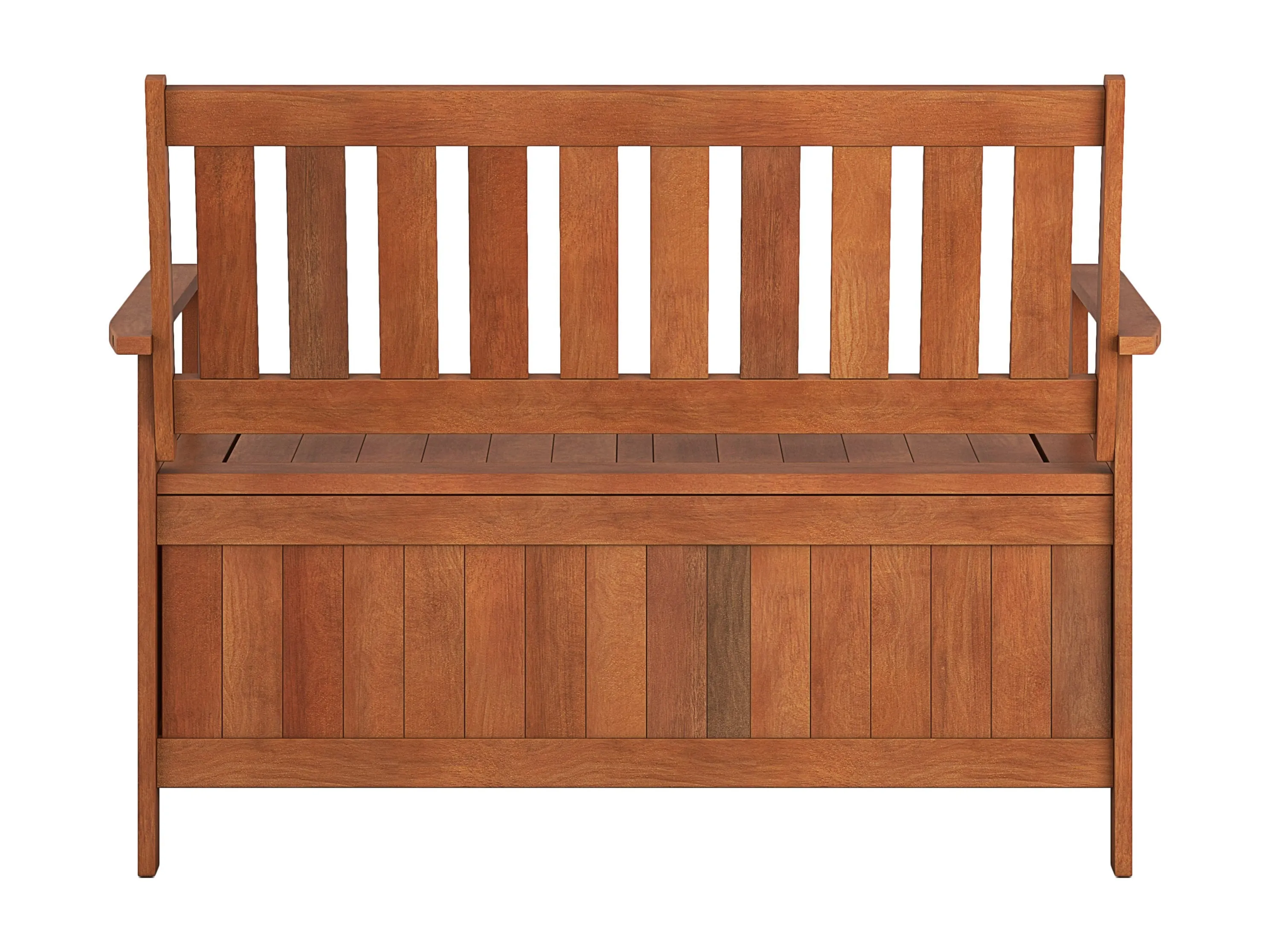 Brown Wooden Storage Bench