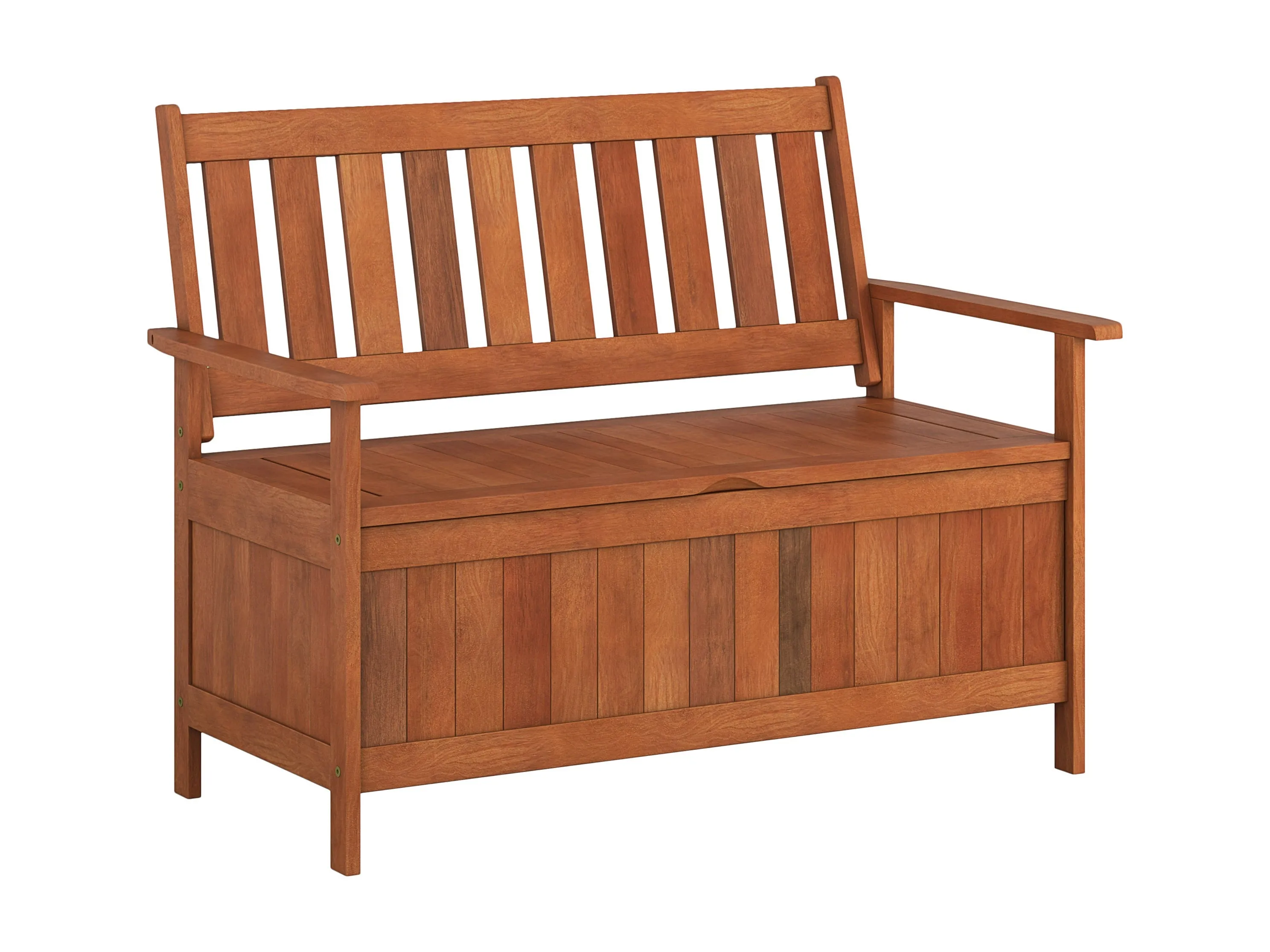 Brown Wooden Storage Bench