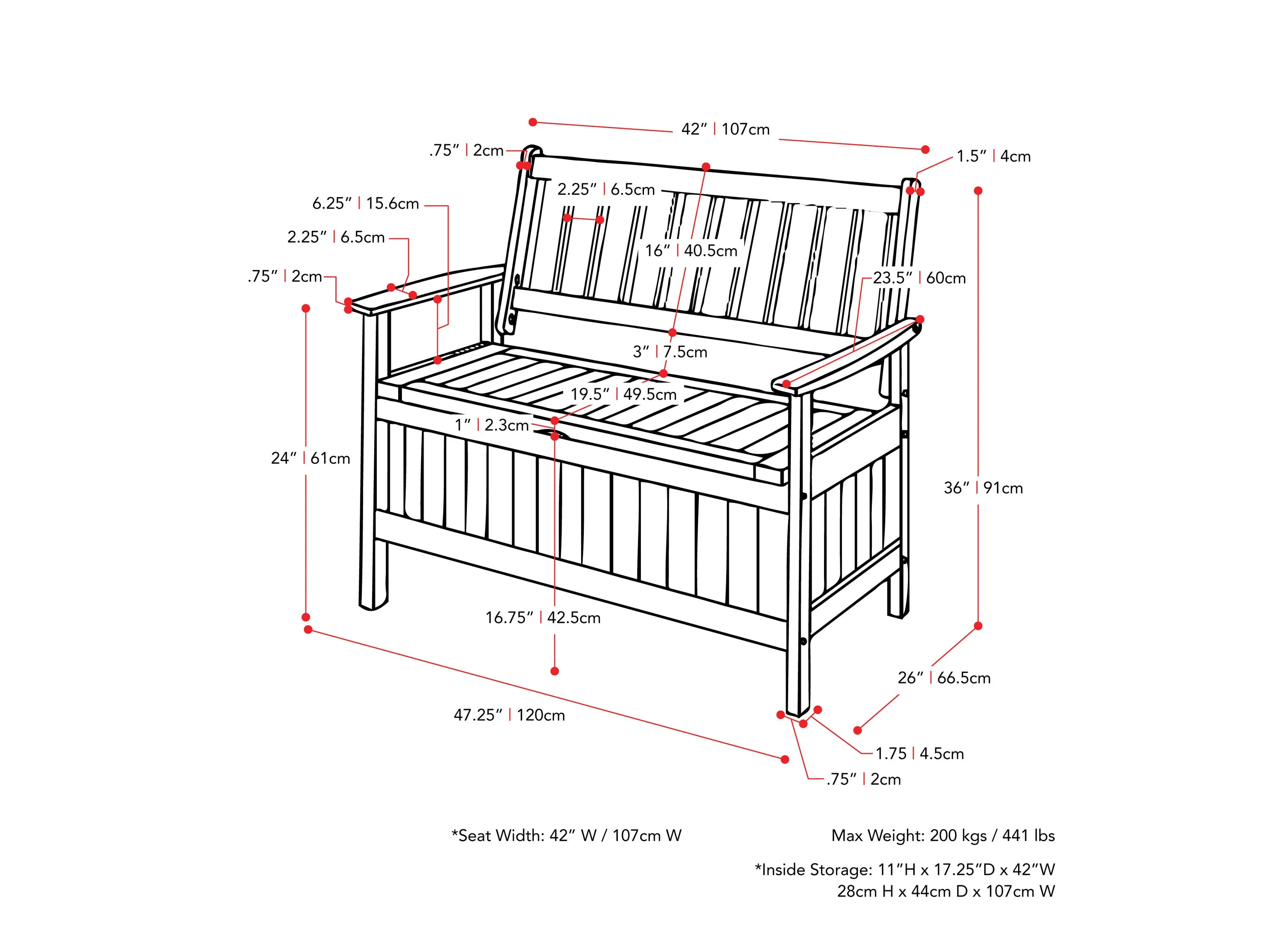 Brown Wooden Storage Bench
