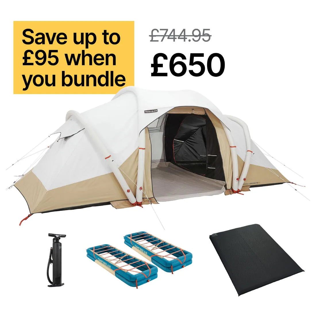 CAMPING HAND PUMP - ULTIM COMFORT 10 PSI - RECOMMENDED FOR INFLATABLE TENT