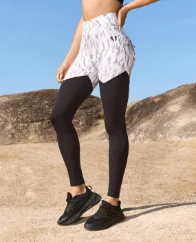 Cargo Power Leggings - White Camo and Black